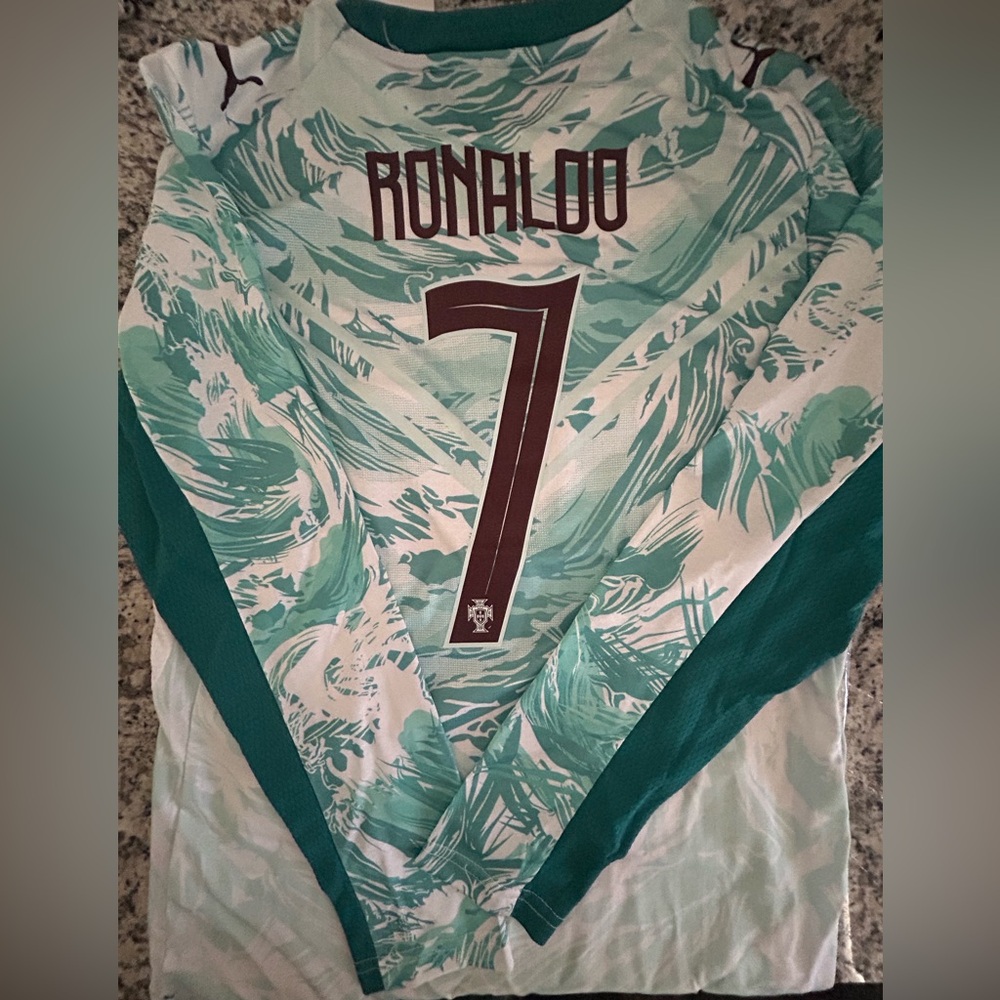 Puma Mint Green & White Graphic Soccer Jersey